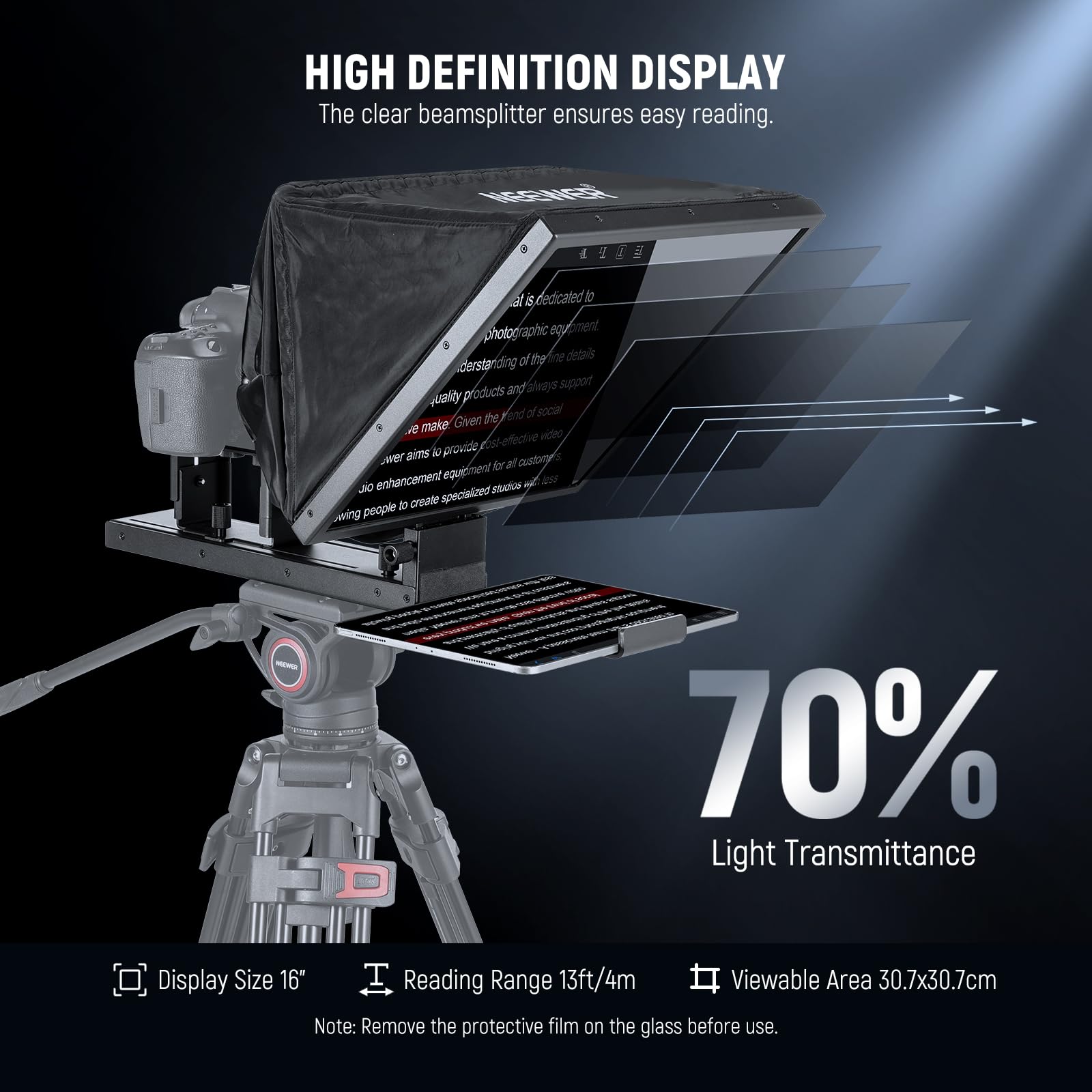 NEEWER X16B テレプロンプター NEEWER Basics X16B Teleprompter levantável de liga de alumínio